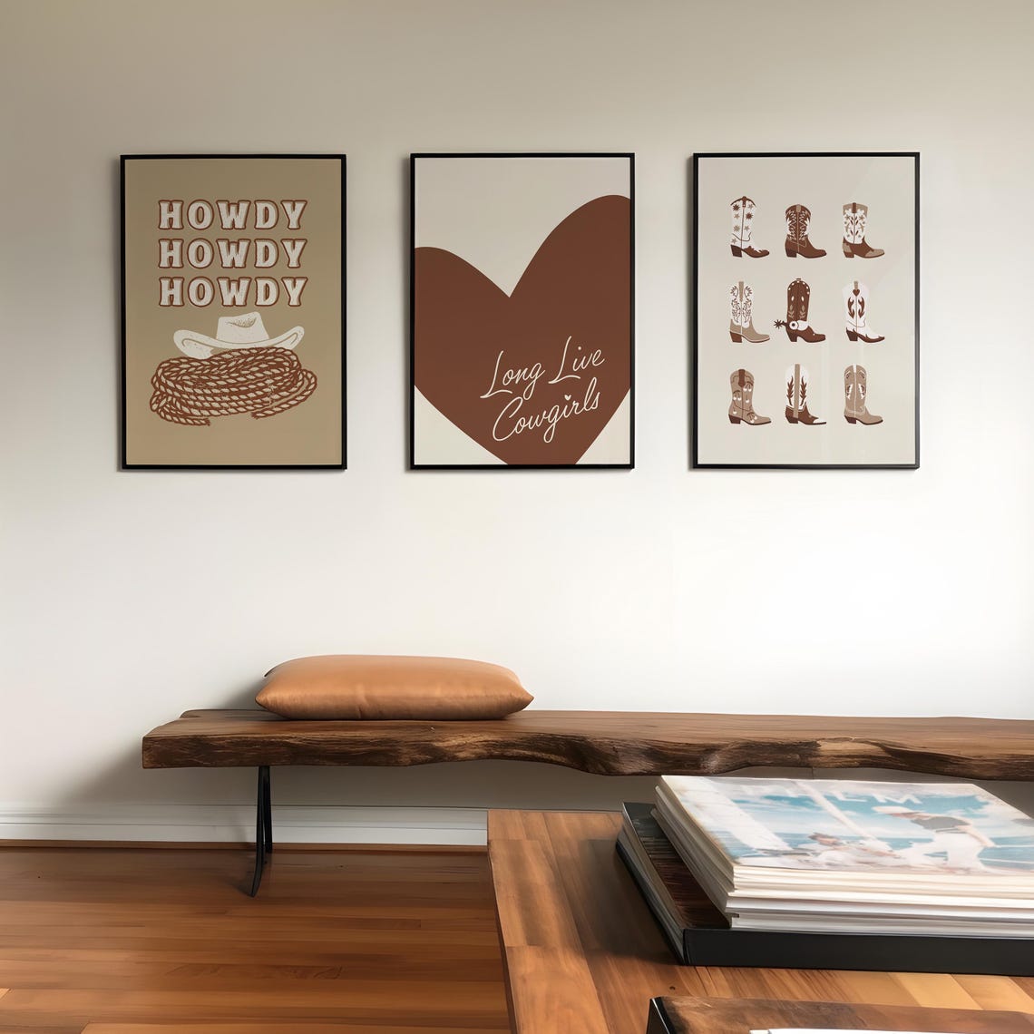 Brown Long Live Cowgirls Poster Trendy Wall Art Vintage Coastal Cowgirl Art For Dorm Room Wild West Print Retro Western Art - Image 5