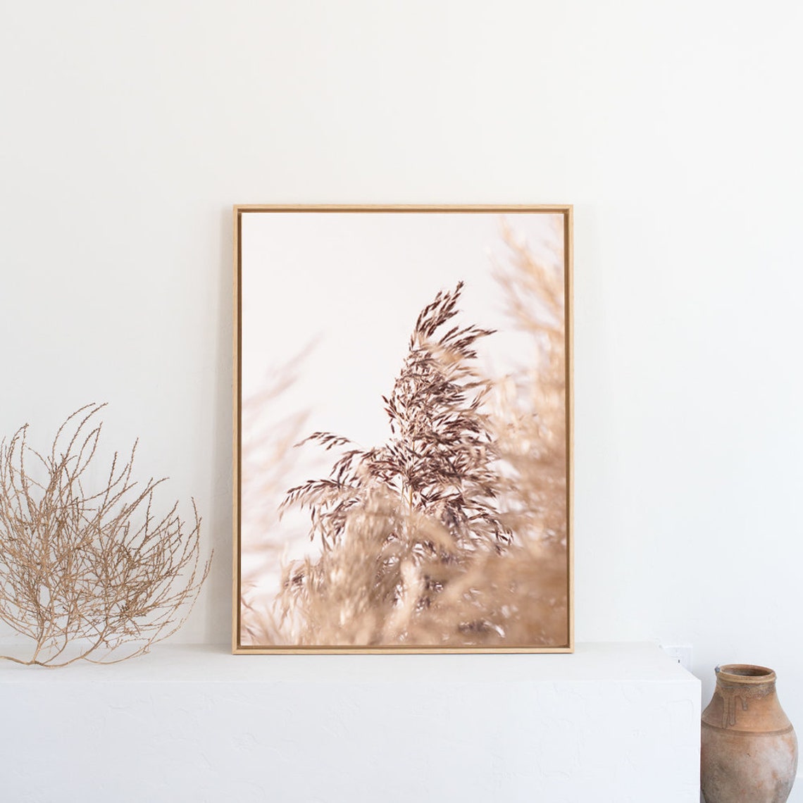 Pampas Grass Close-Up in Soft Neutral Tones Botanical Poster - Image 3
