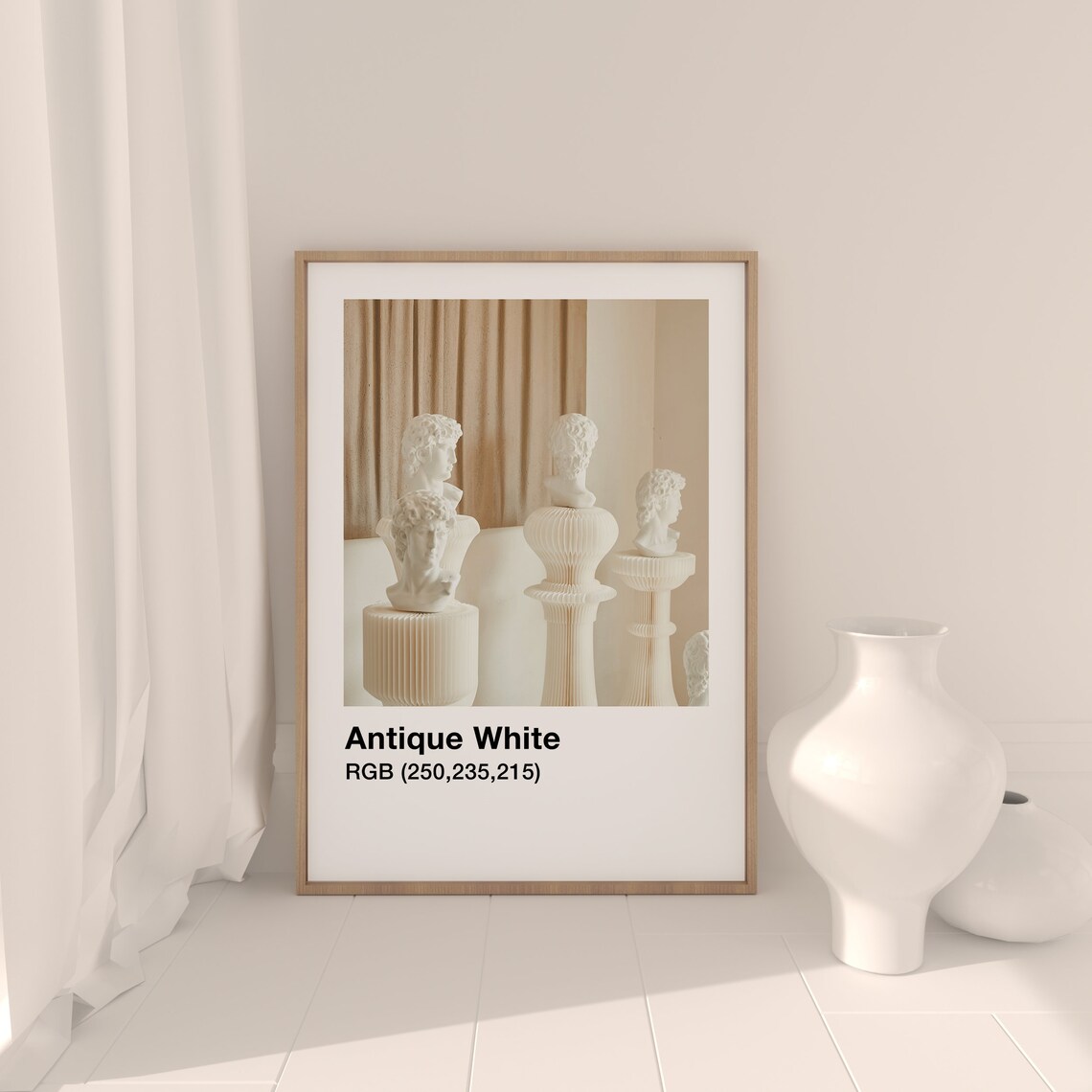 Antique White Classical Busts Pantone Style Neutral Gallery Poster - Image 6