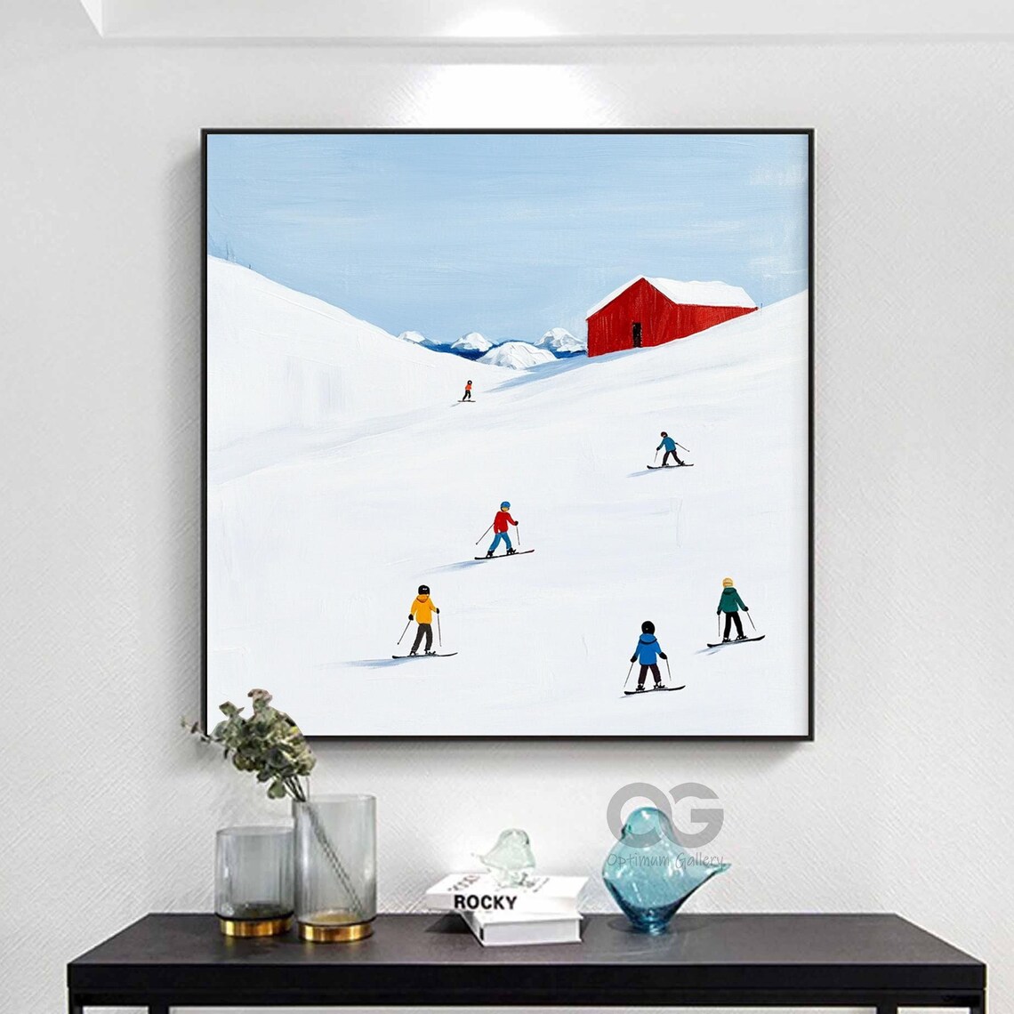 Ski Sport Winter Mountain Art Print, Personalized Gift