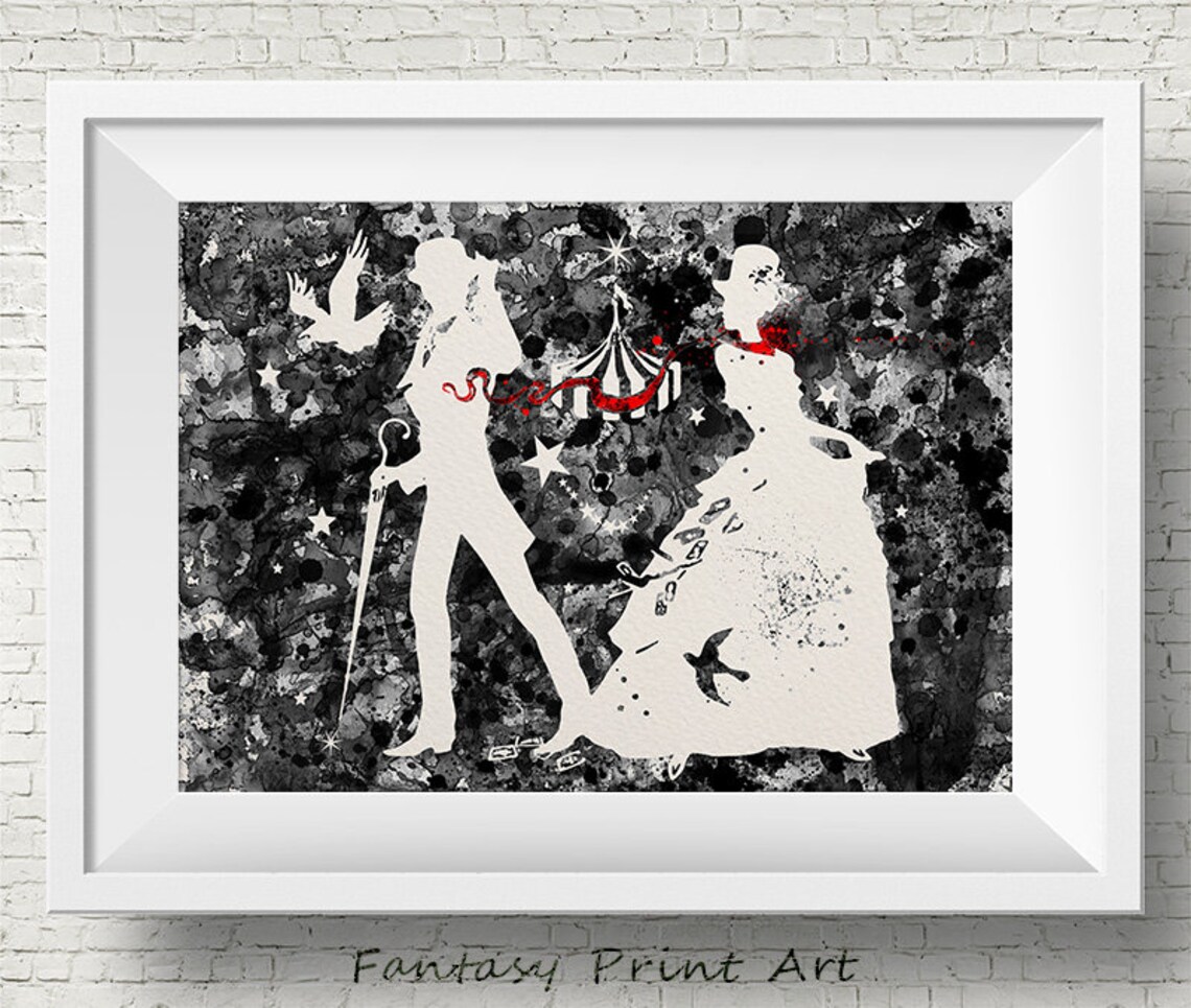 The Night Circus Black and White Watercolor Art Print