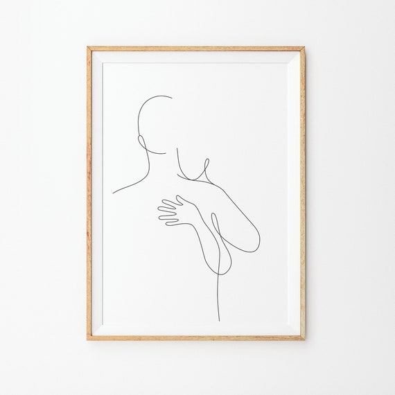 Couple Line Art Print Line Art Poster Line Art Wall Art Black White Art Line Print Sketch Hand Drawing Abstract Love