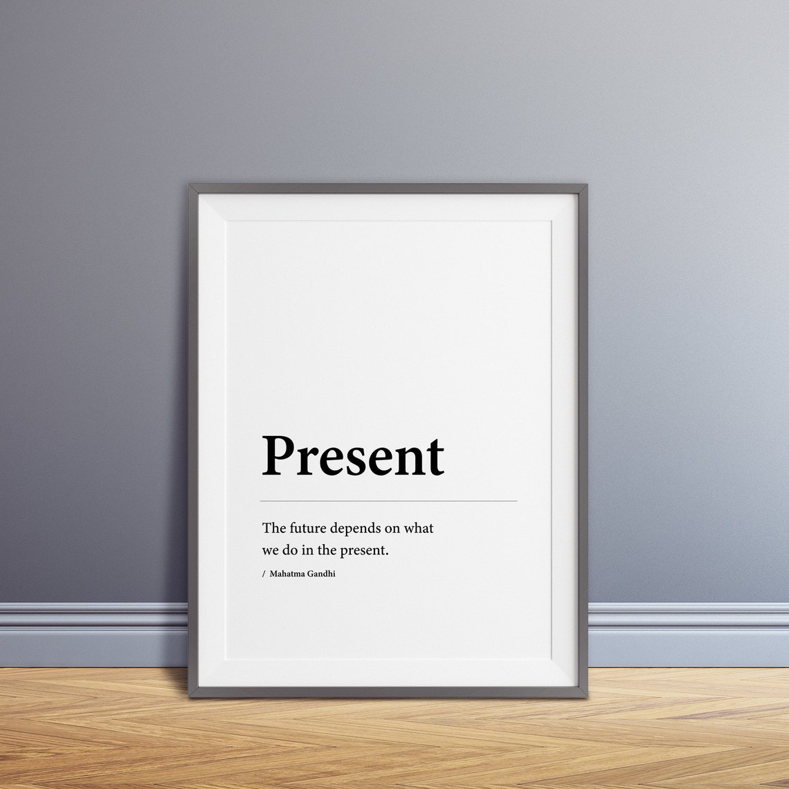 Present Definition Wall Print Wall Art Home Decor Wall Art Wall Prints Definition Print Mahatma Gandhi Inspirational Saying - Image 3