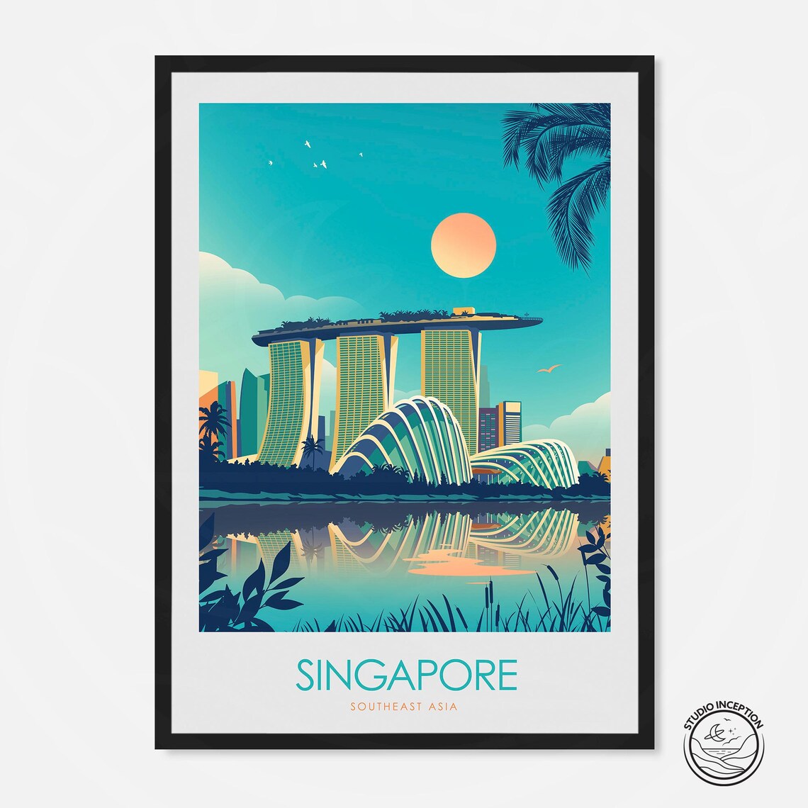 Singapore Southeast Asia Travel Poster, Art Print