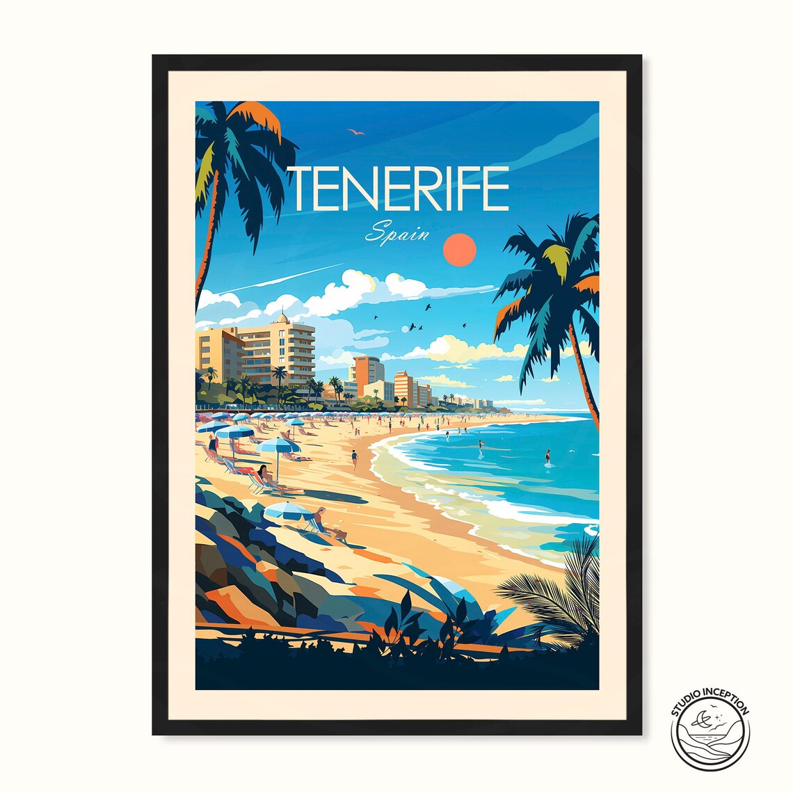 Tenerife Traditional Travel Poster, Canary Islands