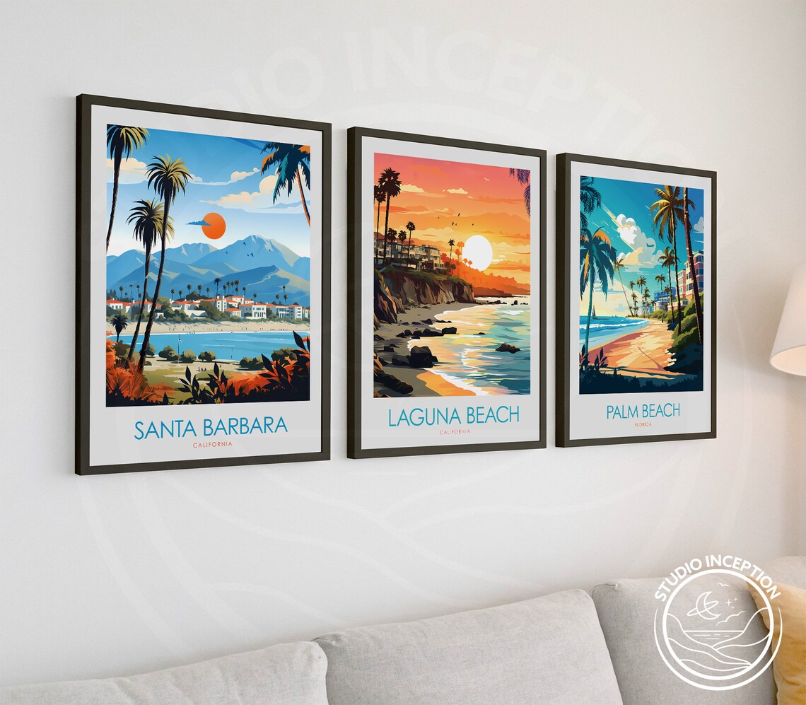 Santa Barbara California Travel Poster, United States - Image 3
