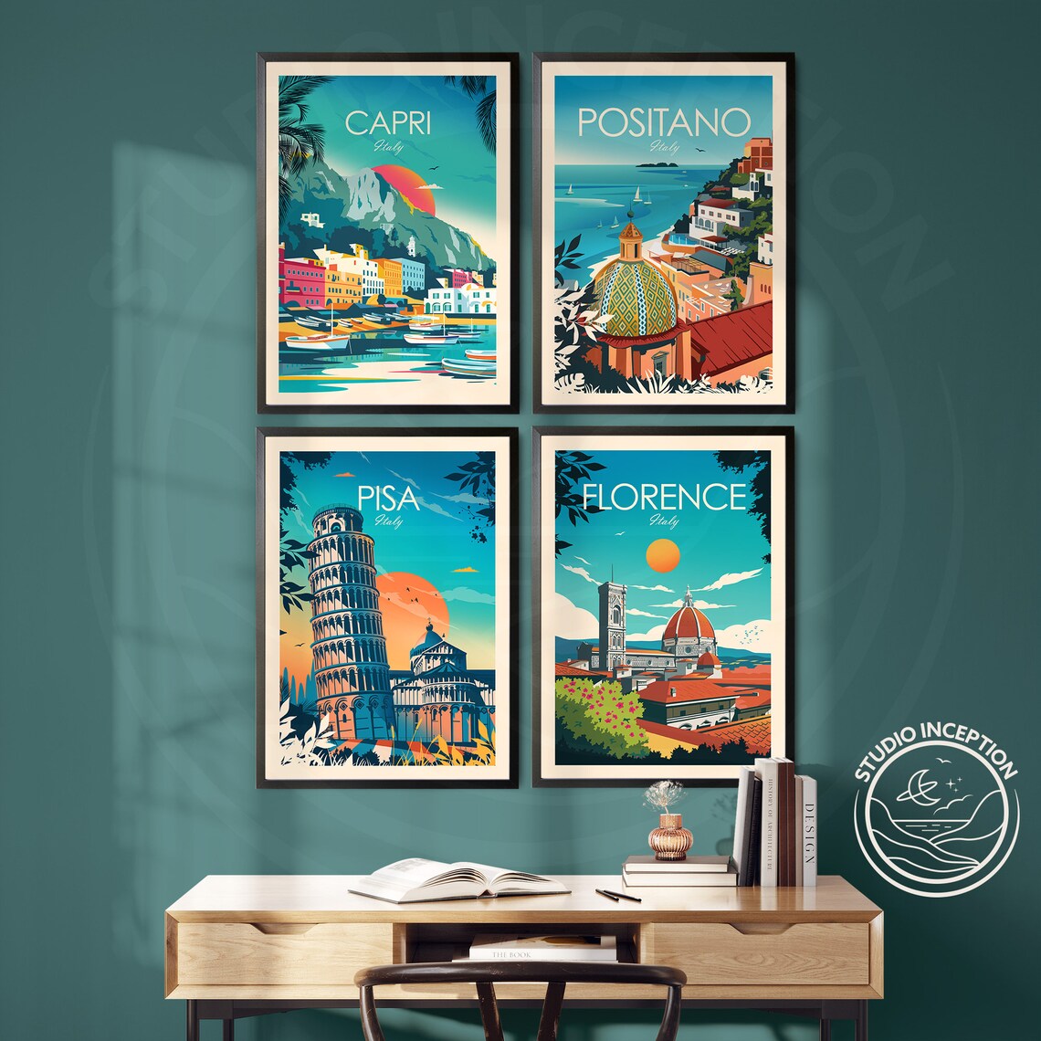 Capri Italy Travel Poster, Honeymoon Souvenir - Image 2