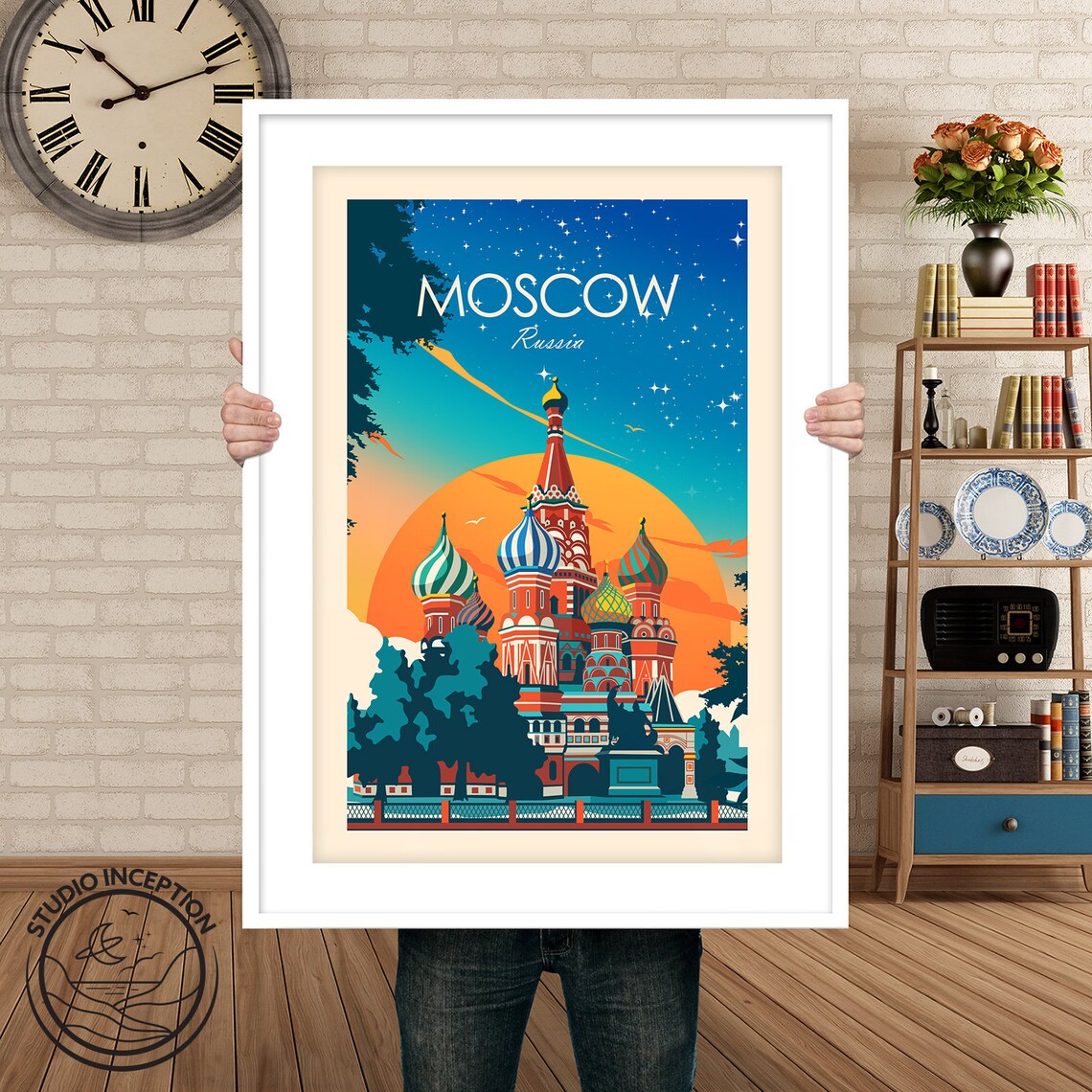 Moscow Russia Travel Print, Saint Basils Cathedral - Image 2