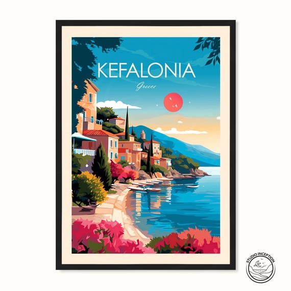 Kefalonia Greece Travel Gift Poster