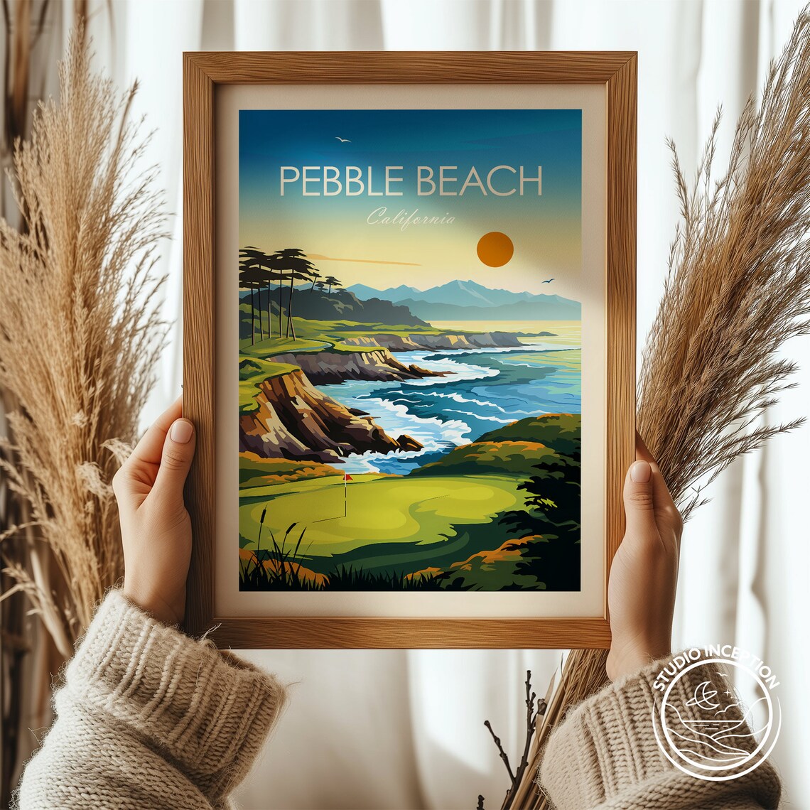 Pebble Beach Golf Club Travel Poster, California Golf - Image 2
