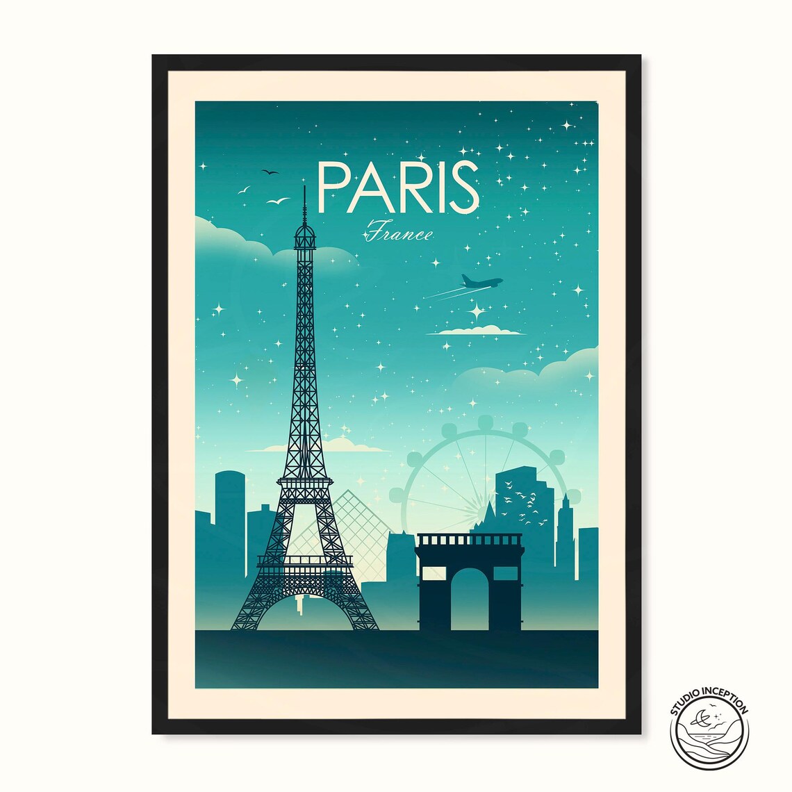 Paris France Eiffel Tower Travel Gift Poster
