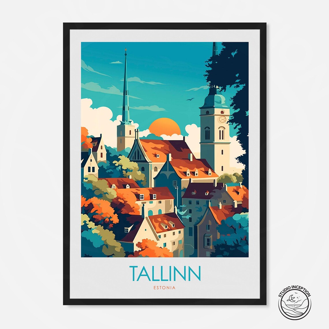 Tallinn Travel Poster, Estonia Home Decor