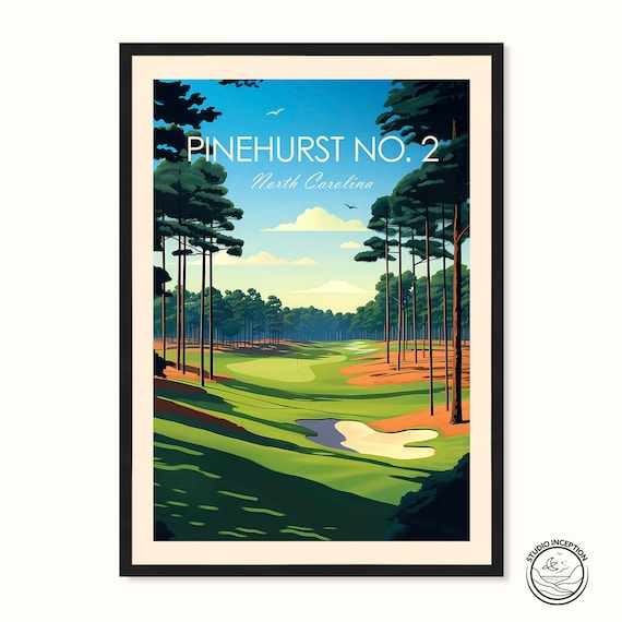 Pinehurst No 2 North Carolina Golf Course Fairway Travel Poster