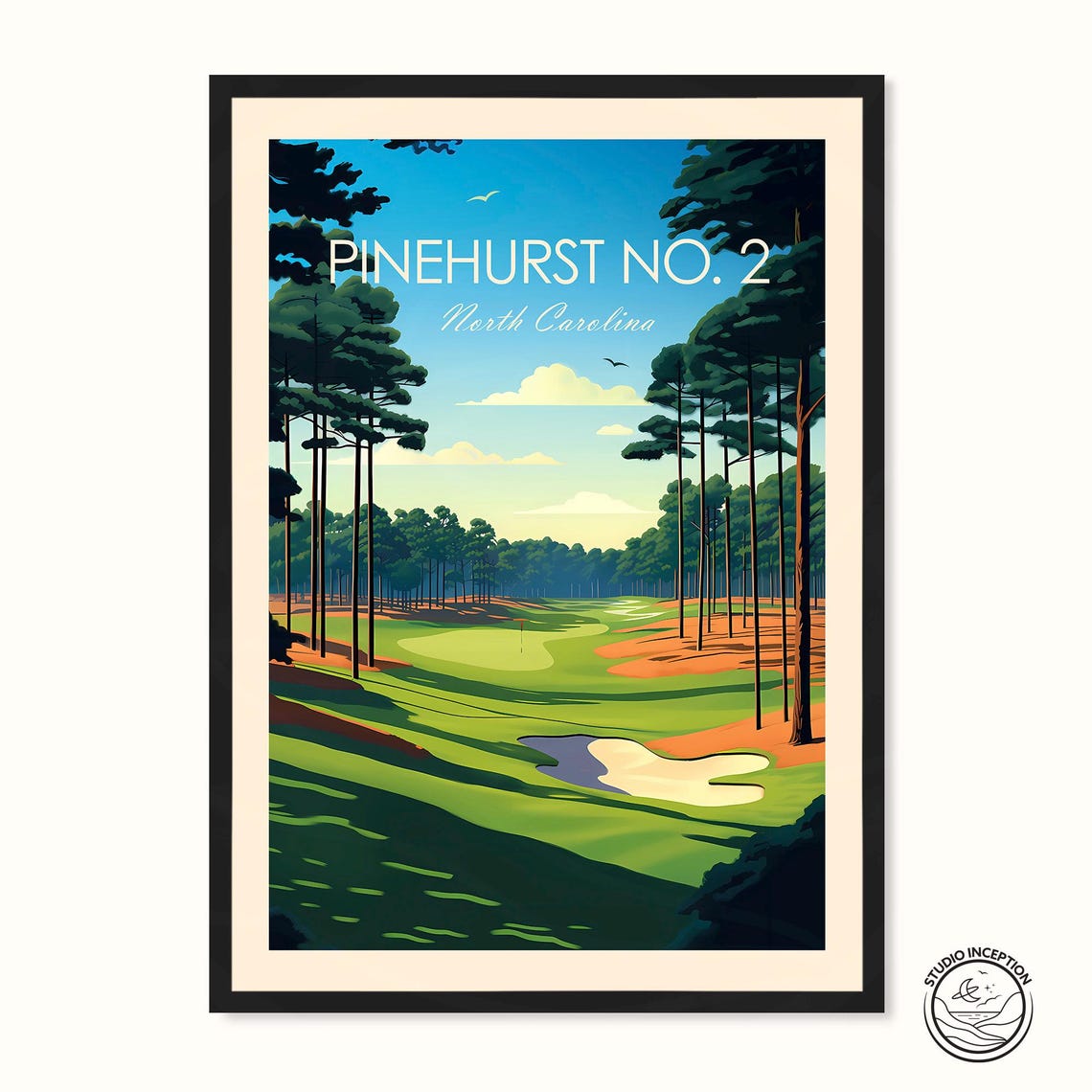 Pinehurst No 2 North Carolina Golf Course Fairway Travel Poster