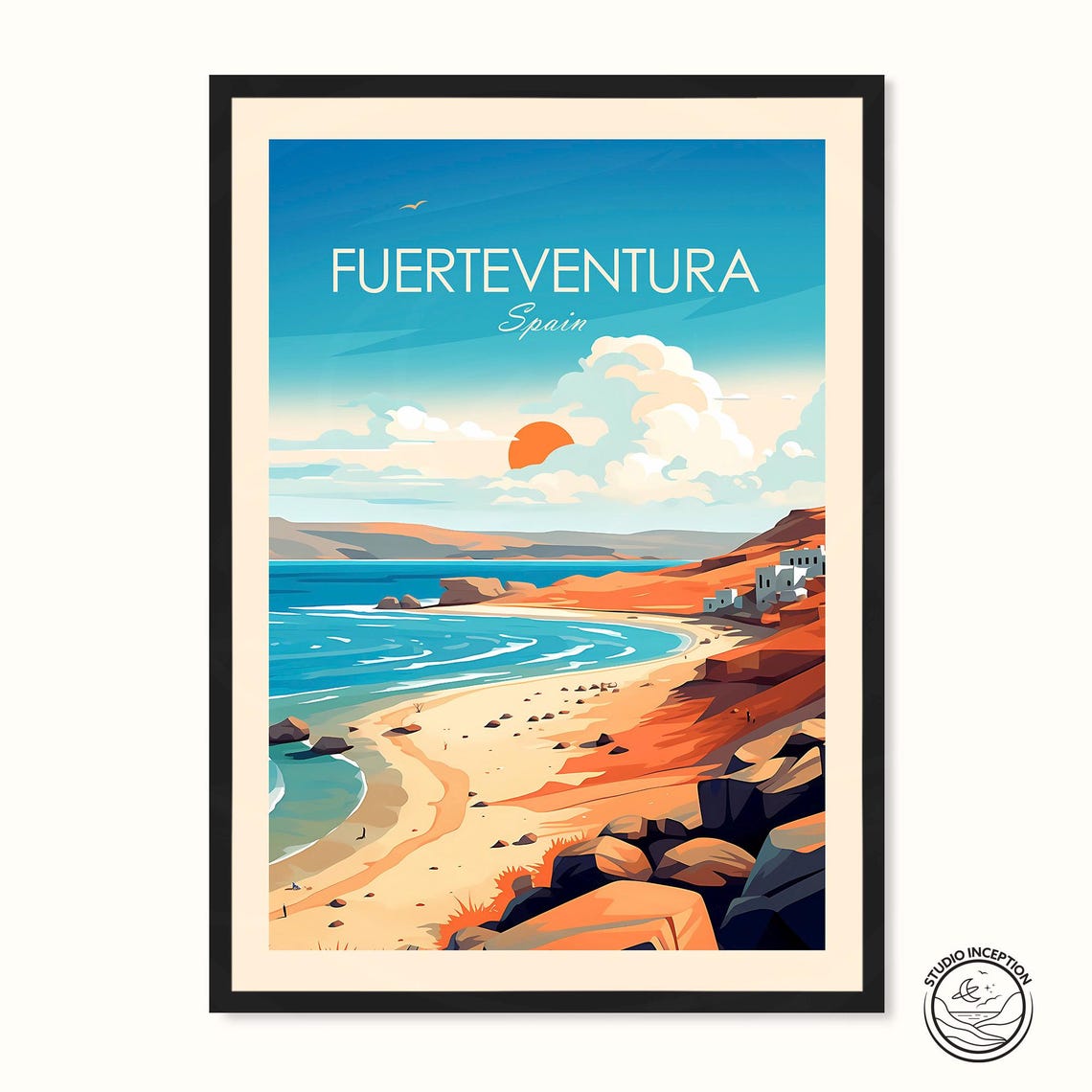 Fuerteventura Wall Art Travel Print Fuerteventura Spain Wall Hanging Home Decor Fuerteventura Gift Spain Poster Birthday Present