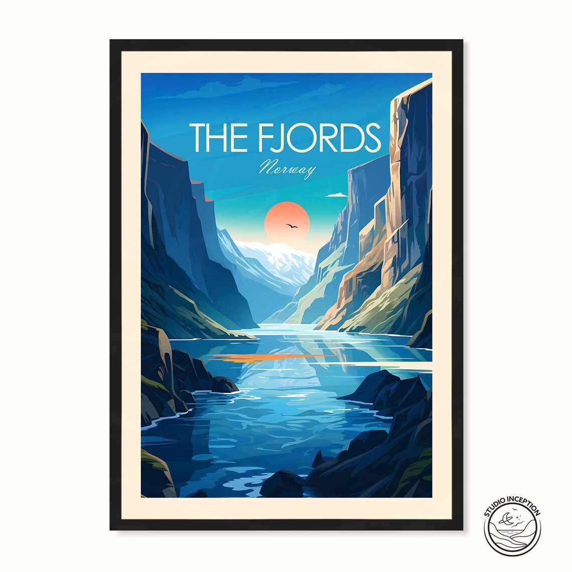 The Fjords Traditional Travel Poster, Norway