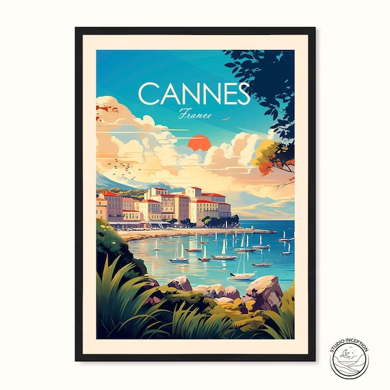 Cannes Travel Poster, France Wall Decor