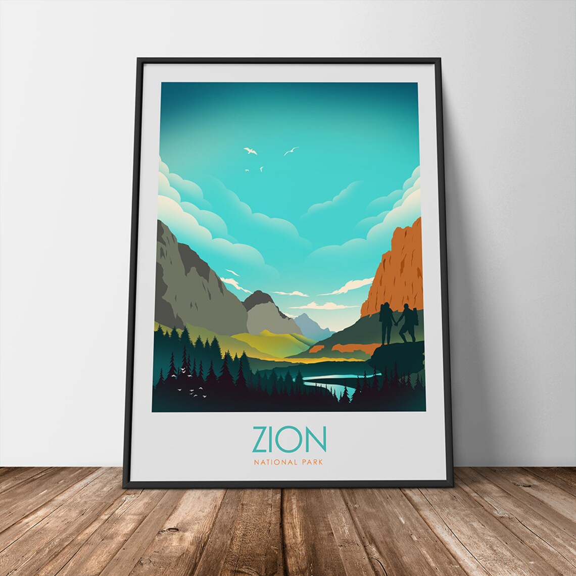 Zion National Park Minimalist Travel Poster Print - Image 2