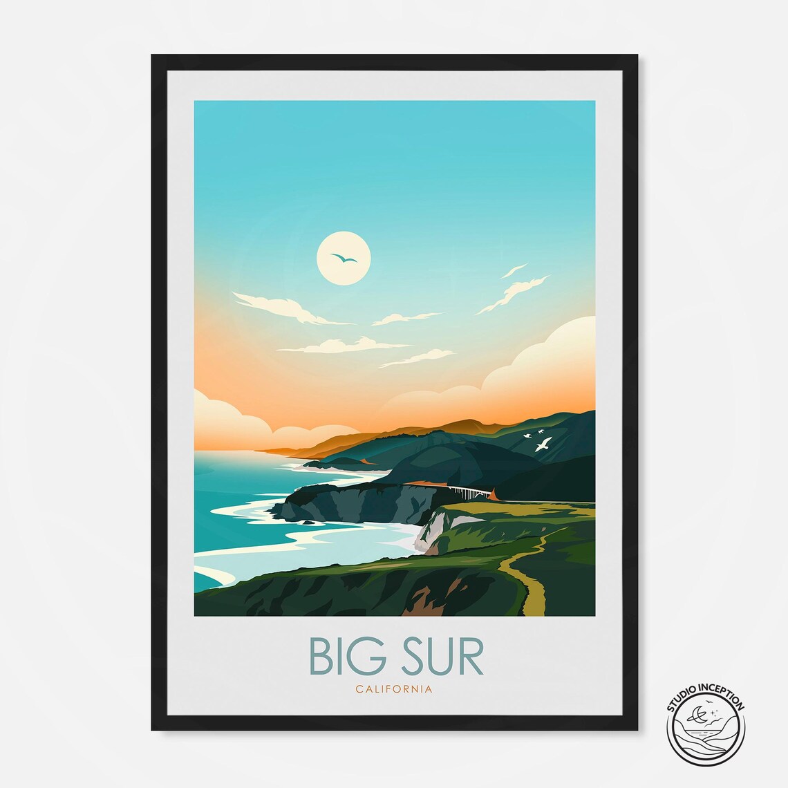 Big Sur California Travel Poster, Art Print