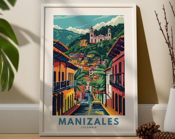 Manizales Wall Art Print Poster Colombia Decor Hang Travel
