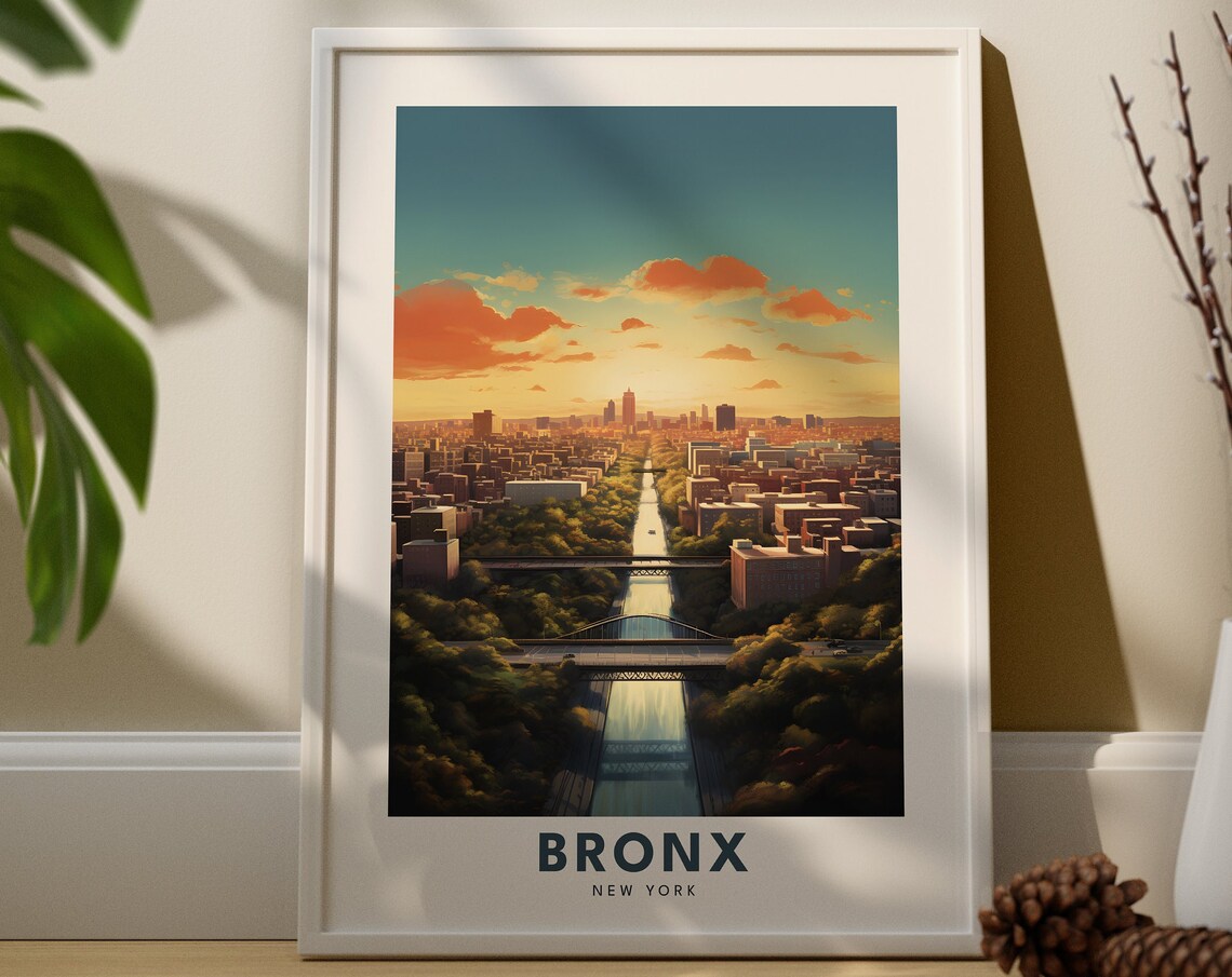 Bronx City Print Poster New Yok Wall Art Gift York