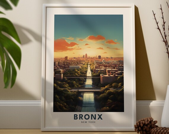 Bronx City Print Poster New Yok Wall Art Gift York