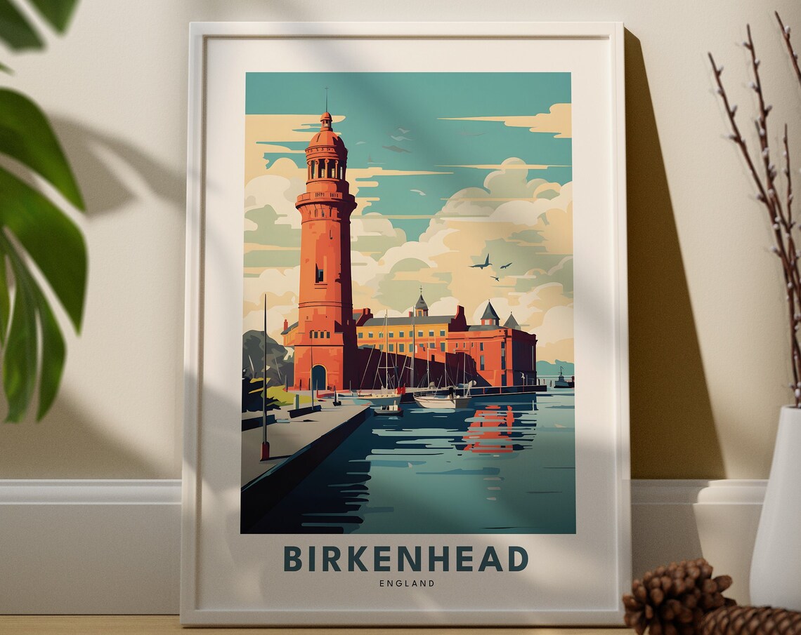 Birkenhead Travel Print City Poster England Wall Art Housewarming Gift