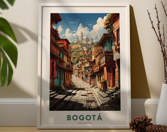 Bogota Poster Colombia Wall Art Travel Print Painting Bedroom