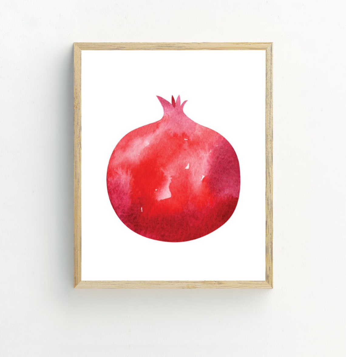 Watercolor Red Pomegranate Minimalist Fruit Kitchen Wall Art Print - Image 2