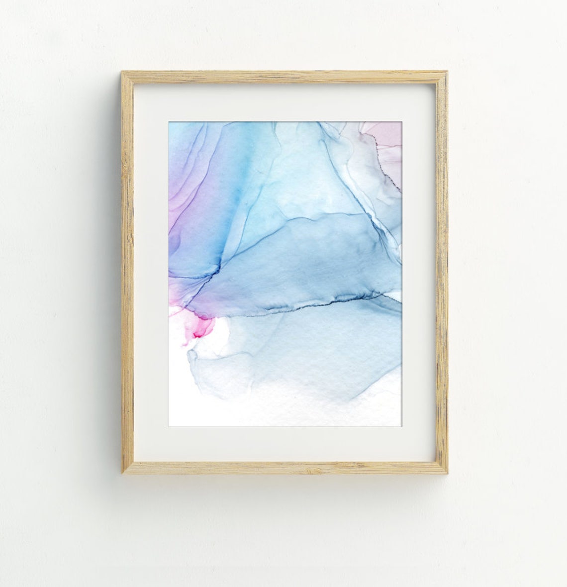 Blue Pink Alcohol Ink Abstract Marble Fluid Modern Wall Art Print - Image 2