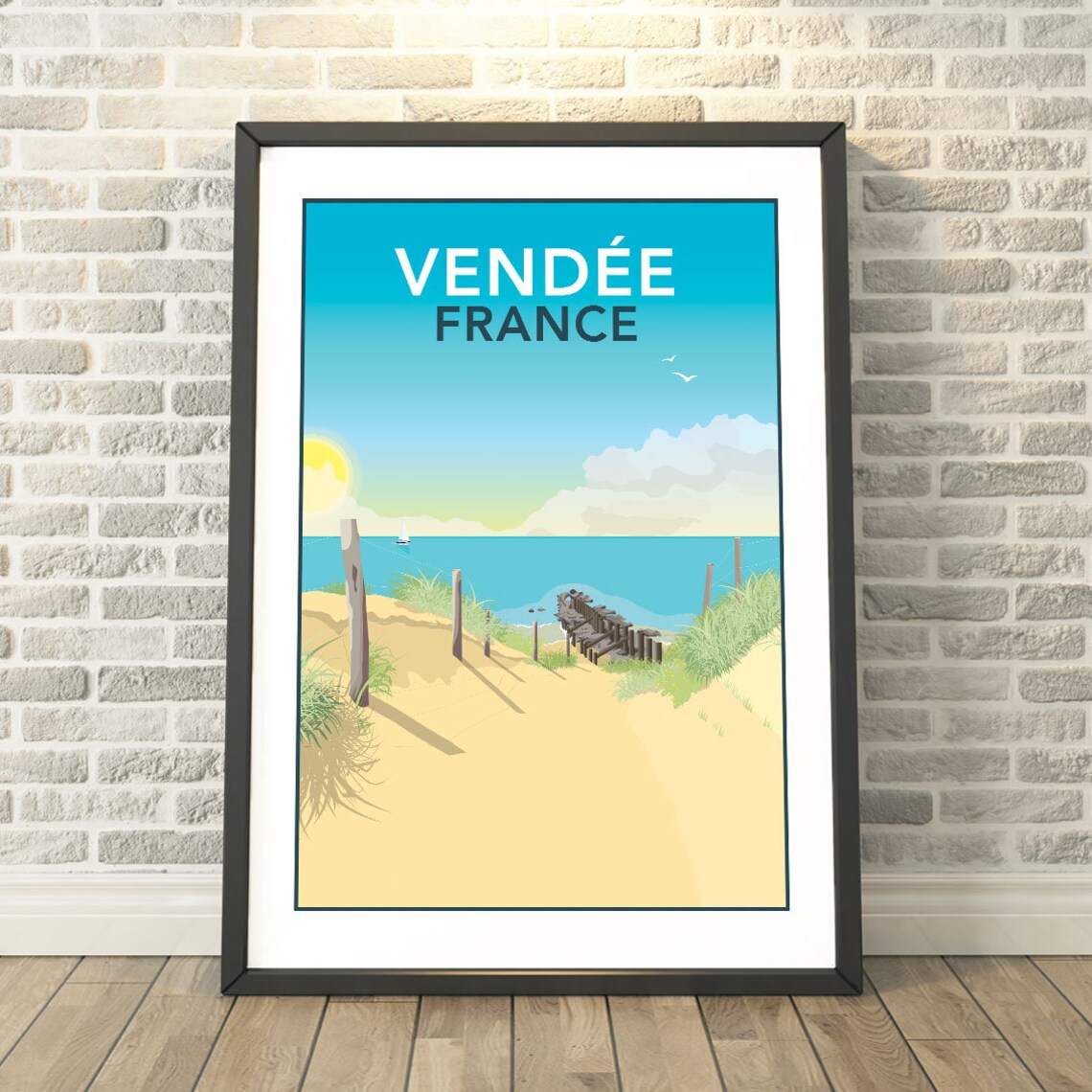 Vende France Travel Poster, Memory Keepsake
