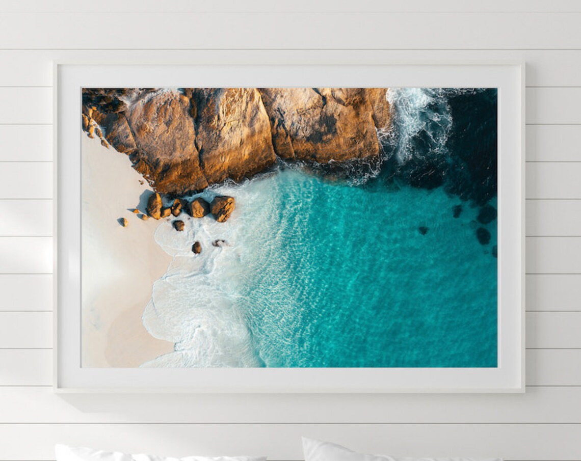 Little Beach Esperance Aerial Turquoise Cove Rocky Shore Poster - Image 3