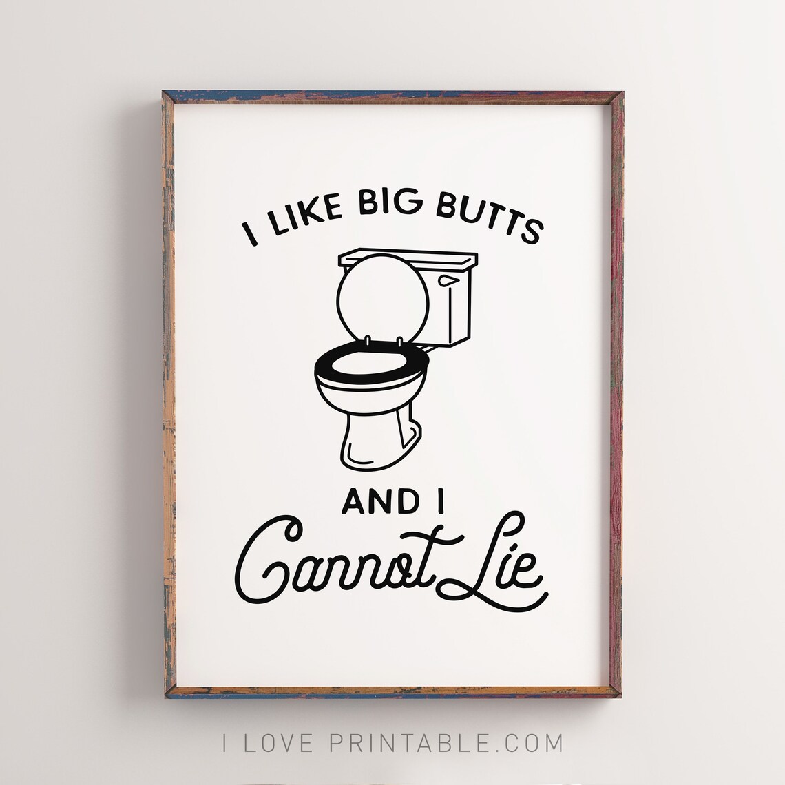 I Like Big Butts Funny Bathroom Toilet Humor Quote Wall Poster