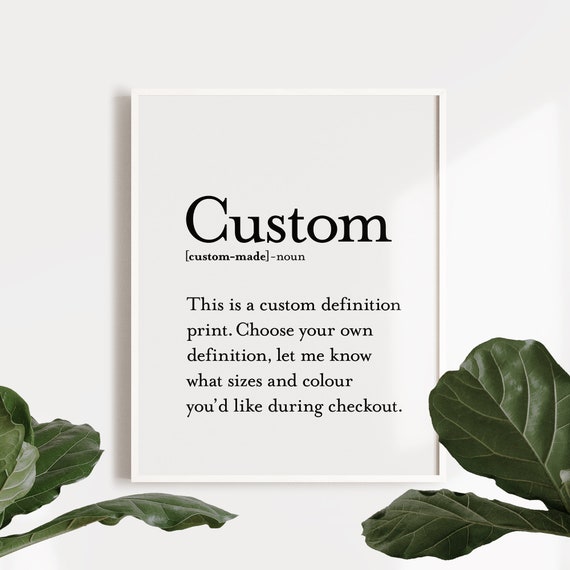 Definition Wall Art Custom Print Personalized New Home Gifts Custom Definition Printable Wall Art