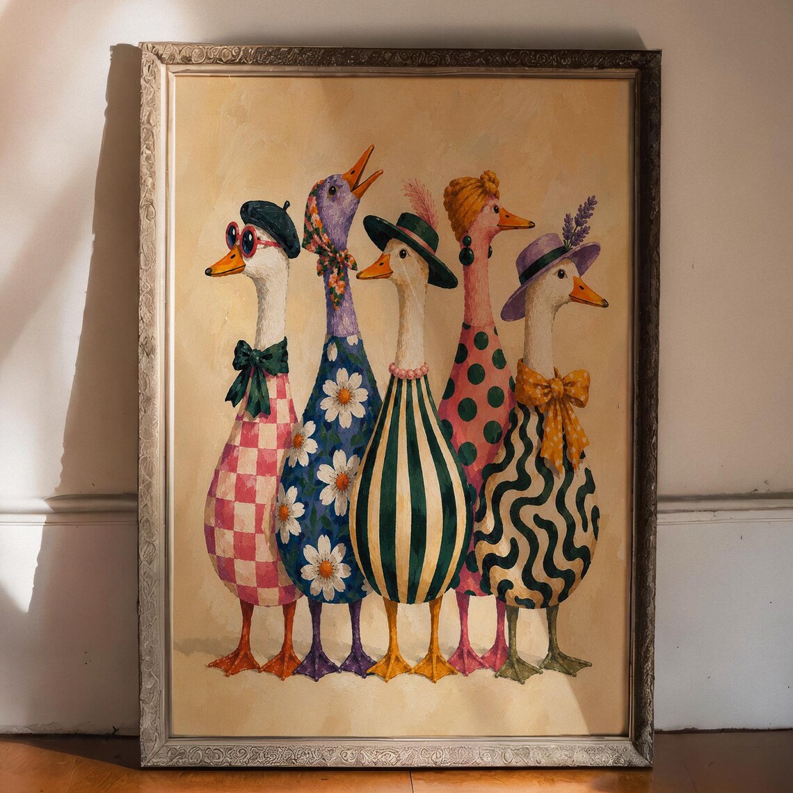 Fashion Goose Poster, Colorful Animal Art Print
