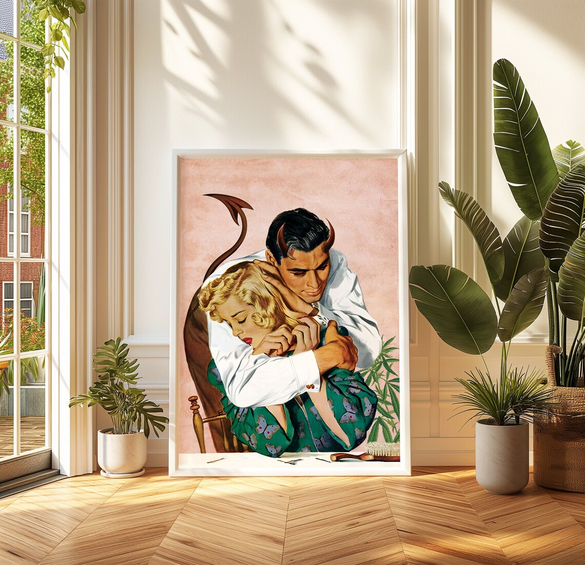 Devilish Affair Devil Art, Vintage Gothic Poster Print