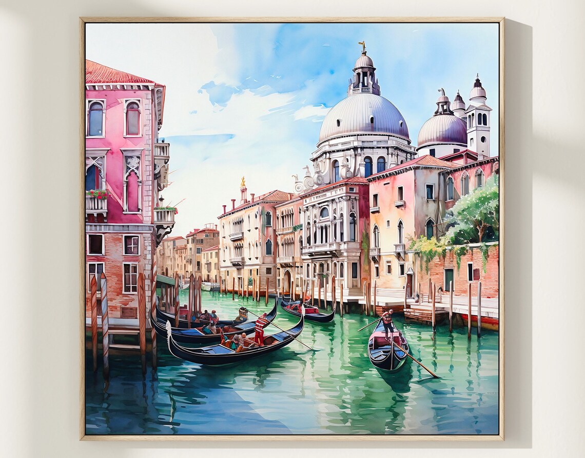 Venice Italy Watercolor Travel Poster Art Print