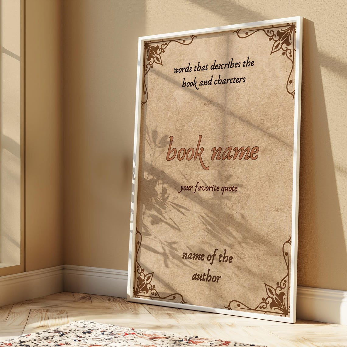 Custom Book Quote Personalized Bookish Poster Vintage Parchment Gift