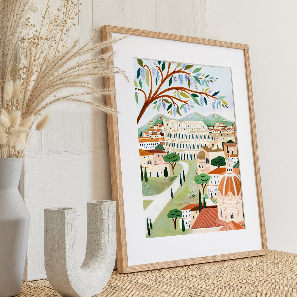 Rome Art Print, The Colosseum Travel Poster - Image 3