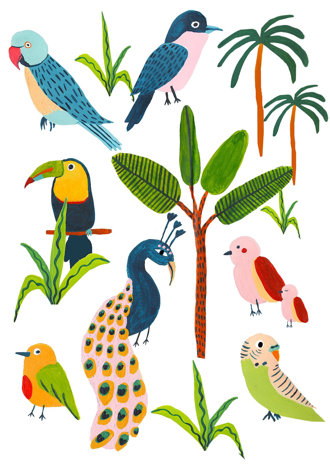 Tropical Bird Species Botanical Print, Nursery Wall Art - Image 2