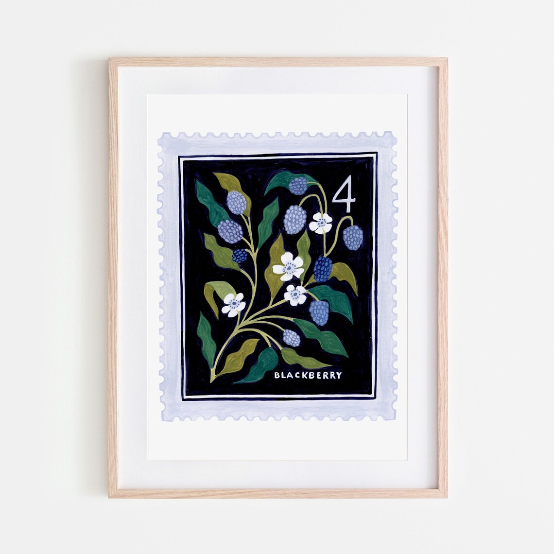 Blackberry Botanical Vintage Floral Art Print