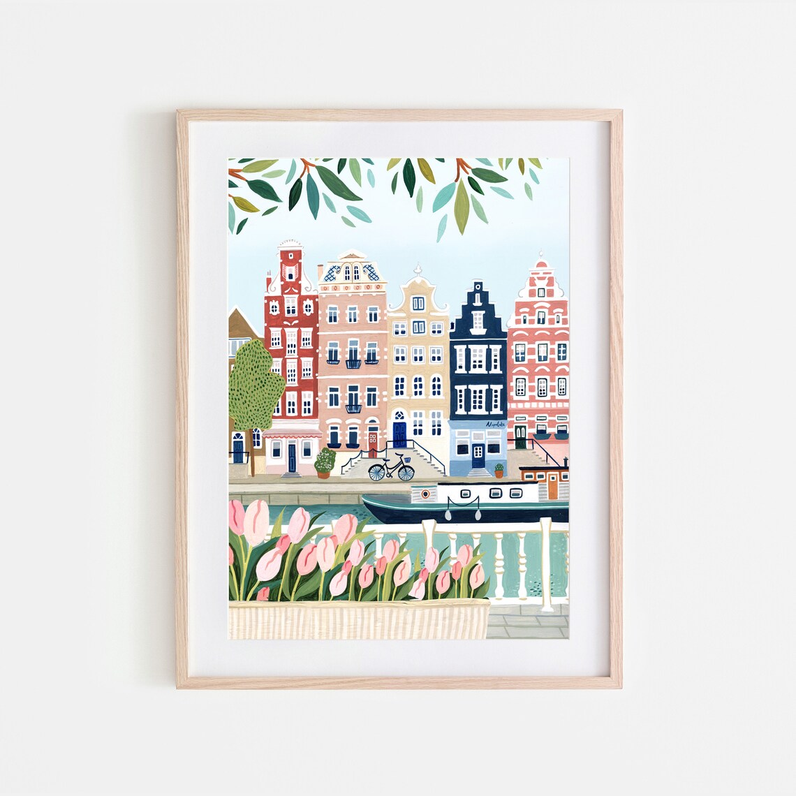 Amsterdam Tulips Housewarming Gift Travel Poster