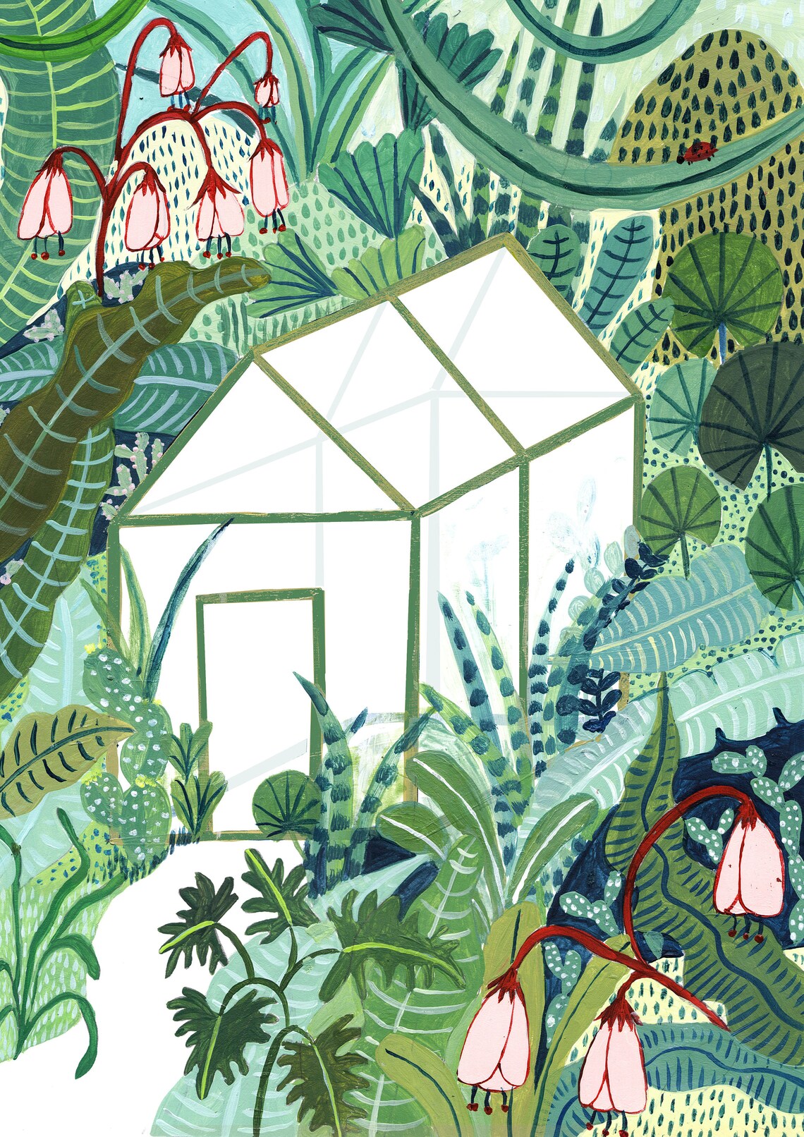 Jungle Greenhouse Botanical Illustration Art Print - Image 2