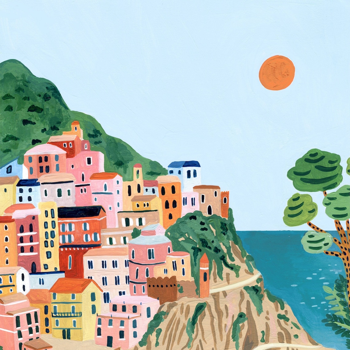Cinque Terre Travel Poster, Italian Riviera - Image 2