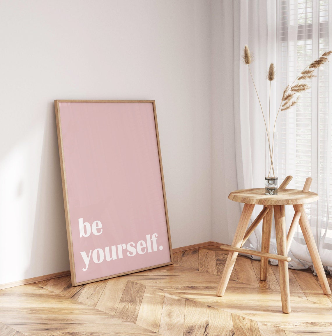 Be Yourself Definition Print Positive Posters Pink Bedroom Decor Positivity Wall Art Motivational Quote Pastel Dcor