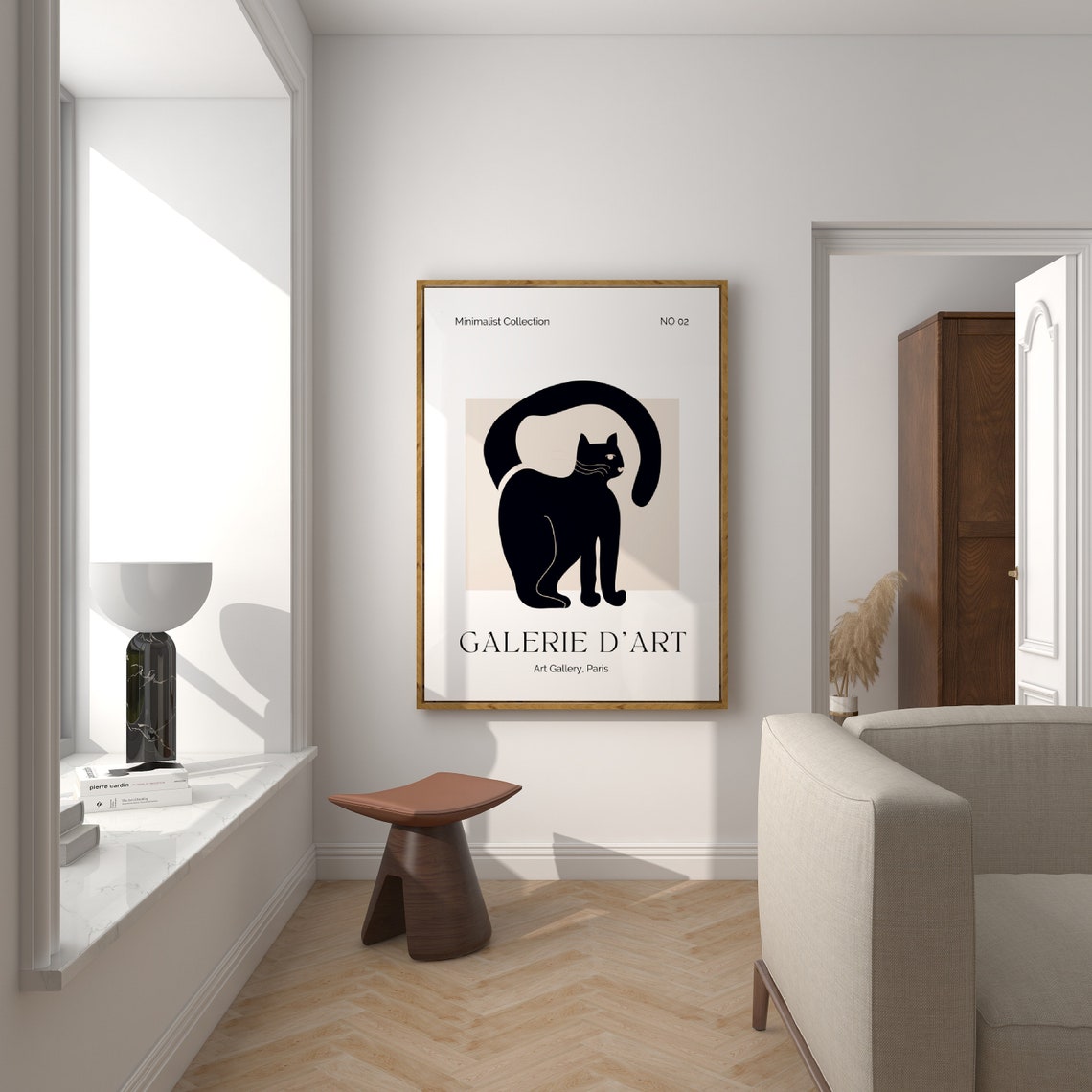 Matisse Black Cat Minimalist Wall Art - Image 3