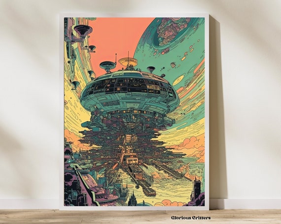 Space Art Vintage NASA Cosmic Retro Poster