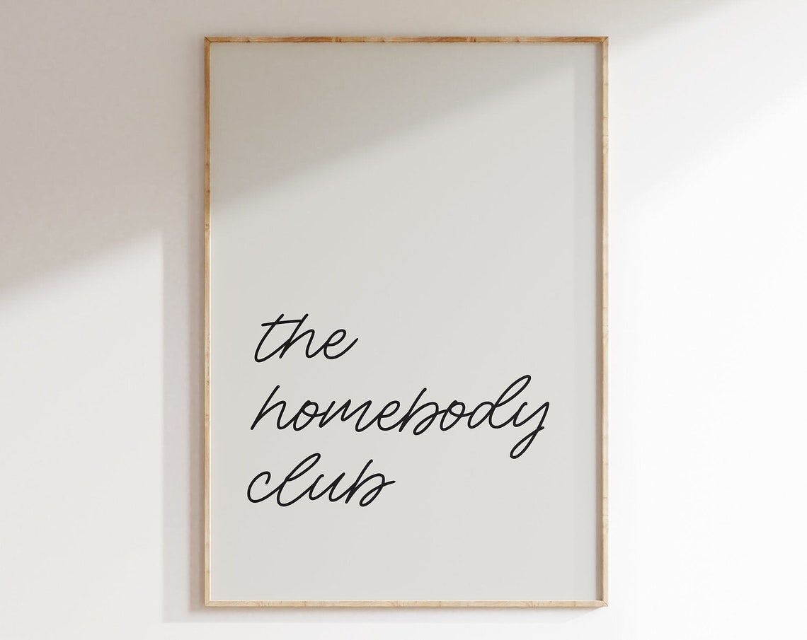 The Homebody Club Minimalist Handwritten Script Neutral Decor Poster