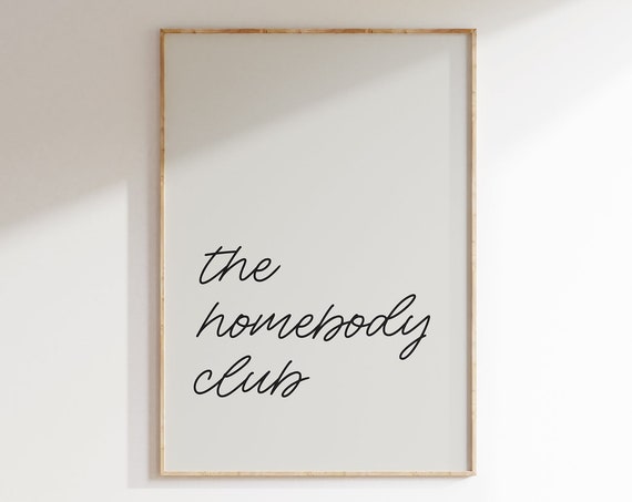 The Homebody Club Print Trendy Wall Art Prints Neutral Wall Decor Trendy Art Minimalist Living Room Decor Aesthetic Apartment
