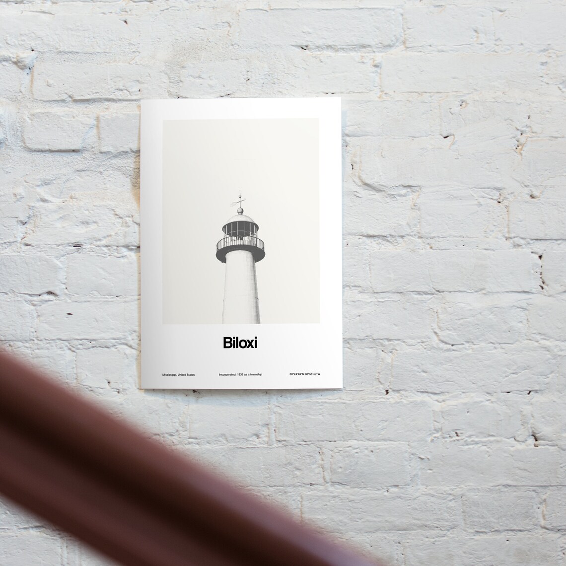 Biloxi Lighthouse Custom Minimalist Art Print, Mississippi - Image 4